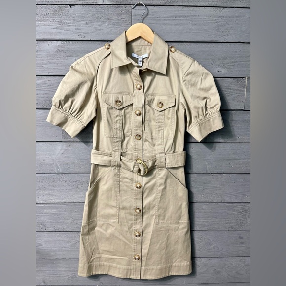 NWT Derek Lam Crosby Khaki Cargo Mini Dress Sz 0 - Picture 8 of 16